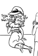 anon artist:goseb90 bulge hat kneeling lollipop long_hair poison street_fighter witch // 345x515 // 54KB