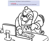 artist:gusgux computer desk keyboard king_dedede kirby_(series) monitor posting_on_4chan typing // 730x610 // 150KB