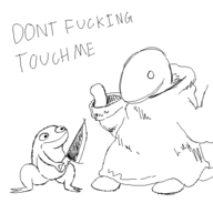 dialogue ffv ffvii final_fantasy final_fantasy_ii final_fantasy_v knife text tonberry touch_me // 500x500 // 16KB