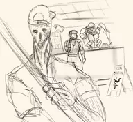 3boys artist:unknown dead_space isaac_clarke necromorph // 766x700 // 262KB