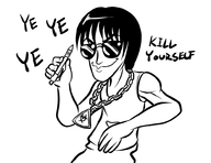 anonymous_agony artist:anaugi chain dialogue haze_stratos monochrome murder pen rapper suicide sunglasses ye_ye_ye // 1000x773 // 124KB