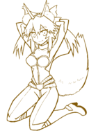 1girl animal_ears artist:unknown bodysuit cosplay fate_(series) kneeling krystal tail tamamo-no-mae // 1600x2400 // 643KB