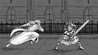 crossover dark_souls demon's_souls fight gwyn,_lord_of_cinder monochrome old_king_allant // 3840x2160 // 2.0MB