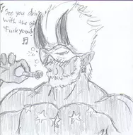 blush dialogue microphone pencil_drawing school_of_ragnarok sengokumaru singing text traditional_medium // 562x575 // 72KB