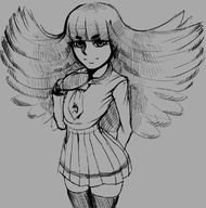 1girl artist:heeho-san devil_summoner gloves long_hair moh_shuvuu shin_megami_tensei skirt thigh_highs // 1110x1122 // 627KB