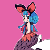 1boy 1girl artist:iggy_bomb ass blue_hair blush buttjob colored fishnet grin leotard maplestory mint mole penis twintails // 1200x1200 // 474KB