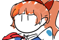 1girl artist:lunaticsoda doodle kyoko kyoko_(river_city_girls) orange_hair ponytail river_city_girls // 885x600 // 236KB