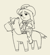 1girl artist:unknown cowboy_outfit horse mii_fighter mii_gunner super_smash_bros // 689x752 // 239KB