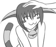 animal_ears animal_tail bell cat_girl collar dark_cloud headpat monochrome xiao // 993x837 // 244KB