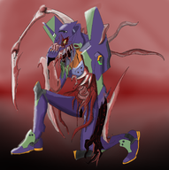 blood colored corruption crossover dead_space eva_unit_01 evangelion_unit-01 necromorph neon_genesis_evangelion parody // 2721x2733 // 3.2MB