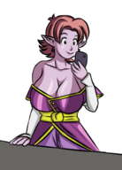1girl artist:goseb90 chronoa dragon_ball dragon_ball_xenoverse huge_breasts phone selfie supreme_kai_of_time // 450x624 // 140KB