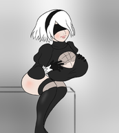 artist:punished_vporeon cleavage colored huge_breasts nier nier_automata yorha_no._2_type_b // 900x1000 // 191KB