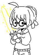 1girl ahoge arthur_(cartoon) arthur_read artist:chunk cartoon cosplay fate_(series) fate_extra fate_grand_order glasses mspaint saber // 577x796 // 43KB