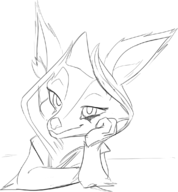1girl anthro artist:unknown dota_2 furry hoodwink looking_at_viewer seducing seductive seductive_eyes sketch // 1055x1140 // 338KB