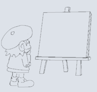 1girl adeleine artist:grey canvas kirby_(series) kirby_64_the_crystal_shards // 685x649 // 11KB