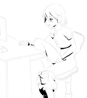 1girl aile artist:zeniselv blush bottomless computer masturbation mega_man_(series) mega_man_zx monochrome // 887x1000 // 157KB