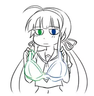 blue bra green heterochromia ryoubi senran_kagura // 580x588 // 110KB