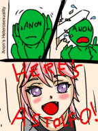 2boys anon astolfo colored comic fangs fate_(series) fate_grand_order parody penis pink_hair purple_eyes text // 1200x1600 // 566KB