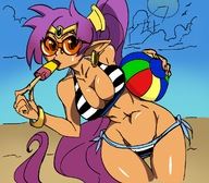 artist:baalbuddy ball bikini cleavage colored lewd popsicle shantae shantae_(series) sunglasses wayforward // 1190x1041 // 818KB