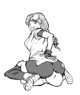 1boy 1girl artist:grubberpix facesitting the_king_of_fighters yuri_sakazaki // 850x1000 // 110KB