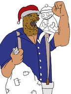christmas colored flexing king santa_hat tekken // 900x1200 // 257KB