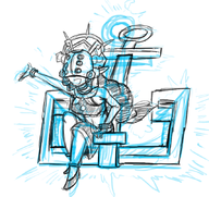 anchor anchor_post artist:georgezero helmet lineart monochrome riju wip // 853x805 // 469KB