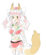 1girl animal_ears blush colored fate_(series) fate_extra santa_outfit solo tamamo-no-mae tamamo-no-mae_(fate) // 670x800 // 289KB