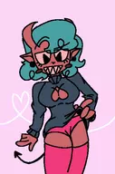 1girl artist:unknown demon_mom sweater the_devils_and_the_details the_jackbox_party_pack upskirt // 359x542 // 163KB