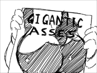 1girl artist:aka_leopard ass garyc.me holding_object huge_ass imp_midna midna sign sketch text the_legend_of_zelda // 800x600 // 20KB