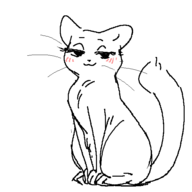 1girl artist:unknown blush cat feral looking_at_viewer monochrome not_vidya seductive seductive_eyes seductive_smile sketch // 600x600 // 6.8KB