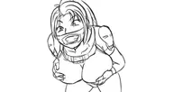 1girl gloves grin mega_milk parody ponytail sketch soulcalibur taki // 960x510 // 43KB