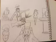 2girls 5boys artist:unknown court gun harvey_alibastor lisa_(series) lisa_the_painful police traditional_medium // 3264x2448 // 2.5MB