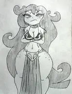 1girl artist:billyfutureboy betilla rayman_(series) slave thick_thighs traditional_medium // 2385x3101 // 4.0MB