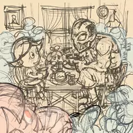 abandoned animal_crossing artist:bishopbb crossover date rick_taylor sketch splatterhouse villager // 800x800 // 321KB