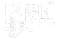 1girl artist:speakyfag background monochrome not_vidya tomoko_kuroki // 736x506 // 52KB