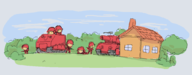 6boys advance_wars artist:grey gun house soldier tank tree vehicle // 1080x424 // 35KB