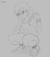 1girl artist:shock1ng_blue phi squatting zero_escape // 4000x4500 // 2.6MB