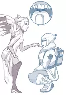 2girls doctor mei-ling_zhou mercy overwatch tagme tongue_out // 643x918 // 109KB