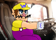 1boy sitting truck vehicle wario // 2000x1412 // 1.0MB