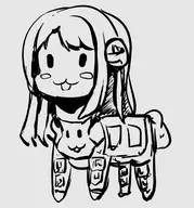 1girl alpaca animal armor artist:lisden blush hair_ornament idolm@ster long_hair monochrome transformation uzuki_shimamura uzupaka // 654x700 // 167KB