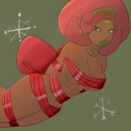 breasts breath_of_the_wild christmas christmas_collab_2017 collab colored dark_skin gerudo nude ribbon the_legend_of_zelda urbosa // 600x600 // 391KB