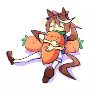 1girl artist:setz carrot plushie tokai_teio uma_musume_pretty_derby // 1152x1084 // 454KB