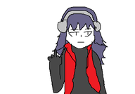 1girl alex_(shin_megami_tensei) artist:laweaacosadora black_eyes blue_hair colored headphones long_hair middle_finger shin_megami_tensei shin_megami_tensei_strange_journey shin_megami_tensei_strange_journey_redux // 519x363 // 13KB