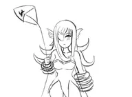 1girl blush frown kite long_hair monster_girl_quest sketch zylphe // 1046x768 // 132KB