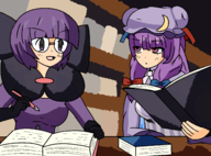 2girls artist:unknown crossover patchouli_knowledge pokemon pokemon_bw shauntal touhou // 2300x1700 // 357KB