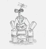 1boy artist:unknown cosplay medabots metabee pepe traditional_medium // 1939x2083 // 467KB