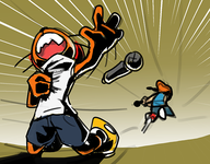 artist:voodoothur captain._cat.kit colored crossover mic microphone parappa parappa_the_rapper rakugakids // 600x468 // 244KB