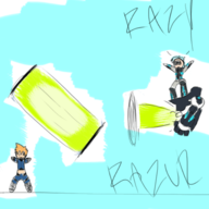 animated azure_striker_gunvolt colored gif gunvolt merak text // 500x500 // 82KB