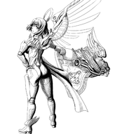 angel artist:noneim ass gun looking_back quiz_nanairo_dreams saki_omokane // 2000x2250 // 1.7MB