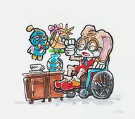 artist:clm chao colored cream_the_rabbit older sonic_(series) traditional_medium wheelchair // 800x705 // 134KB